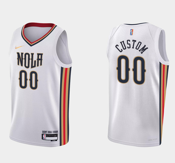 Men's New Orleans Pelicans Active Player Custom 2021/22 City Edition White 75th Anniversary Stitched Jersey